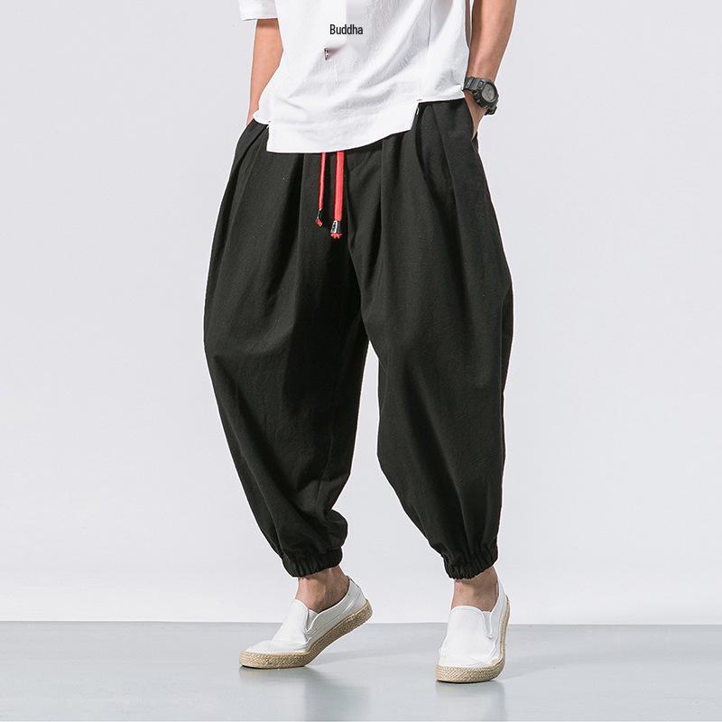2025 Men's Ice Silk Lantern Harem Pants - Loose, Lightweight Summer Joggers