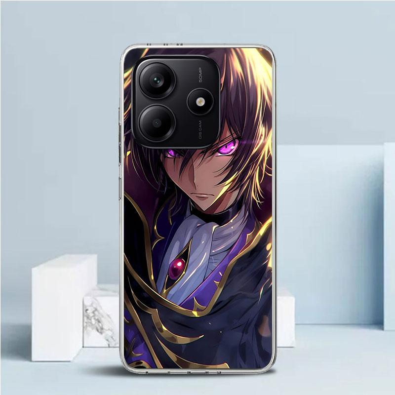 

Чехол для телефона с аниме Code Geass для Xiaomi Redmi Note 15 14 14S 13 12S 12 Pro Plus 11S 11 11T 11E 10S 10 + Мягкая задняя крышка из ТПУ Redmi Note 14 Pro Plus