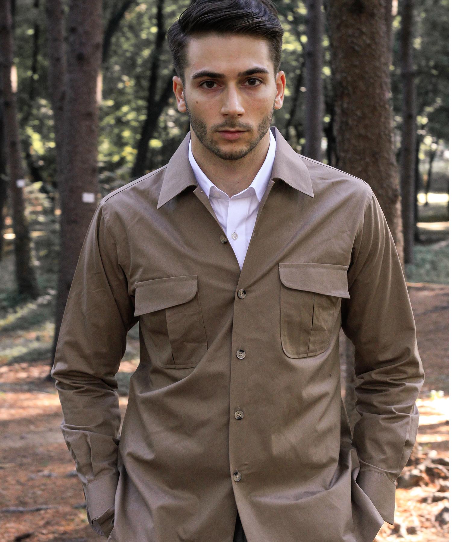 Belief Military Convertible Collar Shirt (Khaki) Gold/M