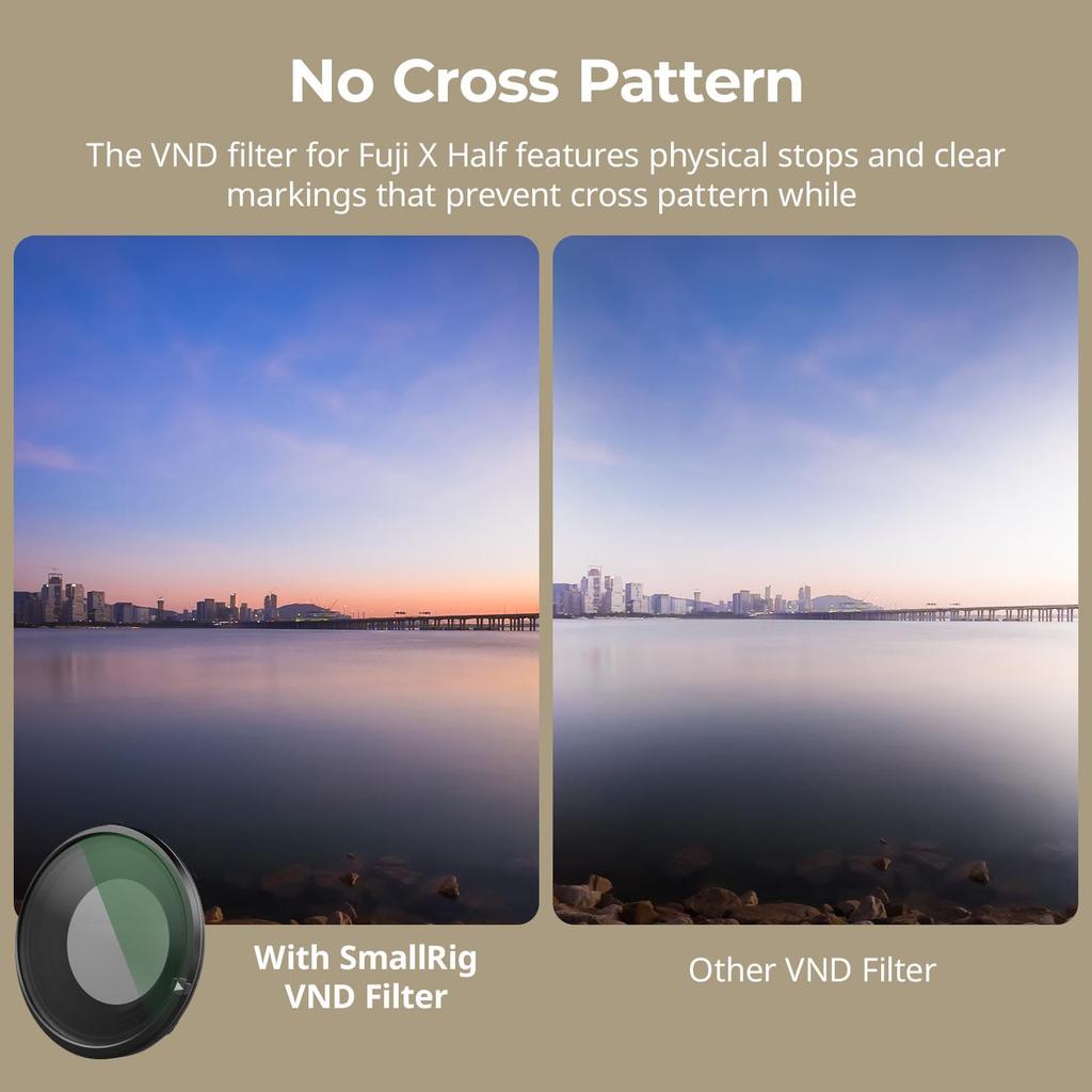 SmallRig Magnetic VND Filter for Fujifilm Precision Stepless Optical Waterproof and No 5225 ND2-ND32 X-Half, Adjustment, 1-5 Stops, Glass,