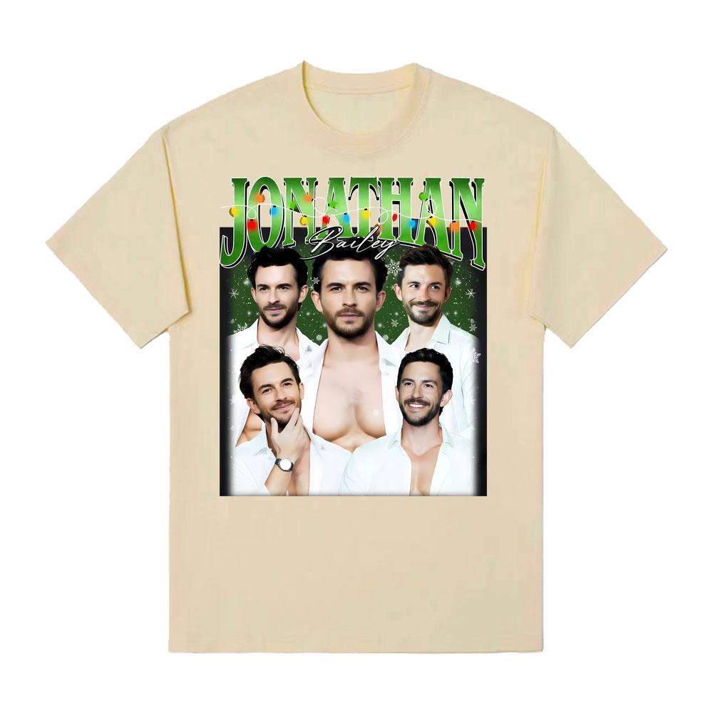 Jonathan Bailey Christmas Vintage Sexiest Unisex T Shirts Unisex Women Fashion Short Sleeve Loose T Shirt Casual ONeck Cotton Tshirt