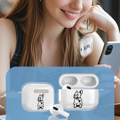 Französische Bulldogge Muster Kopfhörer Schutzhülle für AirPods Pro2/Pro3/Pro Anti-Drop Kopfhörerhülle für AirPods4/3/1/2 Stoßfest