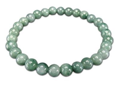 [Sekimachi] Jadeit-Armband, Echter Jadeit, ca.. 6mm, Naturstein, Dunkle Farbe, Untersetzer, Amulett (Ca.. 150 mm (Damen Medium))