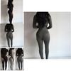 Mono de Manga Larga Casual con Cuello Alto Ajustado Mono Mono Mono Pantalón Largo para Mujer