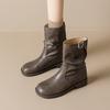 Women's Shoes 2026 Autumn and Winter Retro British Style Short Boots Women's New Fashion Temperament Wrinkled Boots