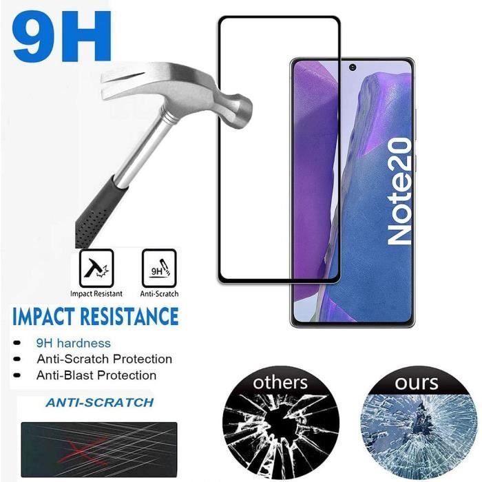 Verre trempé pour samsung note 20 - proshop - 3d fiable - 9h dureté - anti-rayures - noir