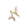 New Open Women's Ring Niche Design High-end Luxury Light Luxury Exquisite Micro-encrusted Artificial Zircon Fishtail Party