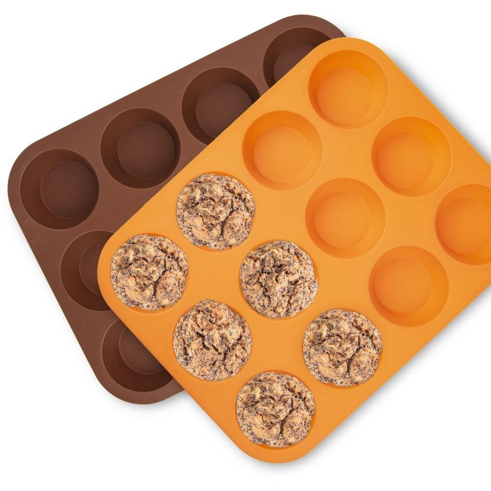 Backform für 12 Muffins Cupcakes Cupcakes Silikon Orange SILLINIE ORION 151719