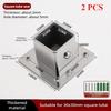 2 PCS Stainless Steel Square Tube Connector, Flange Base Base, Tube Outer Dia. 25-30-35-40mm, Corner Joint Fence Rail Clamps