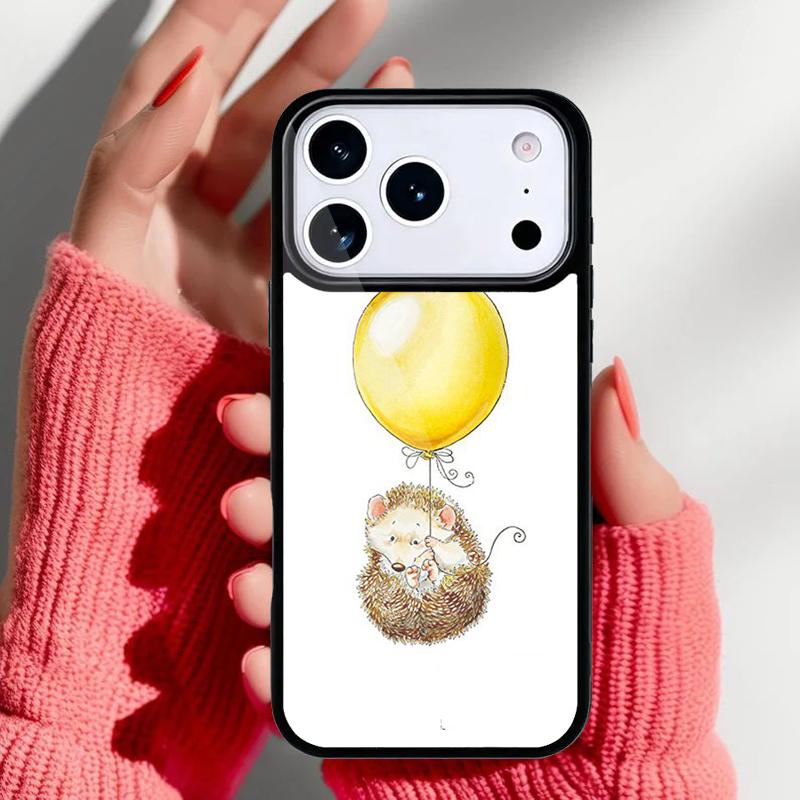 

Мягкий чехол для телефона с ежиком и шариком для iPhone 17 16 15 14 13 Pro Max Задняя крышка для 12 11 Pro Coque iPhone17 Pro