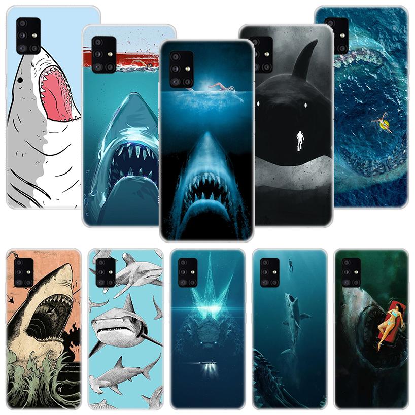 Ocean Monster Shark Swimming Phone Case For Samsung Galaxy A52 A32 A22 A12 A02S A50S A30S A51 A31 AA71 Note 20 Ultra 10 S10 Plus