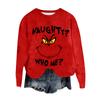 Women's Fashion Round Neck Pullover Top Long Sleeve Tee Christmas Printed Sweatshirt