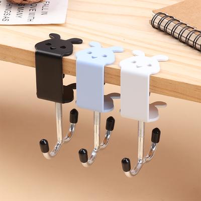 New Cute Rabbit Desk Bag Hook Table Side Hanging Hook Adjustable Storage Hooks Headphone Backpack Desk Hanger Punch-free