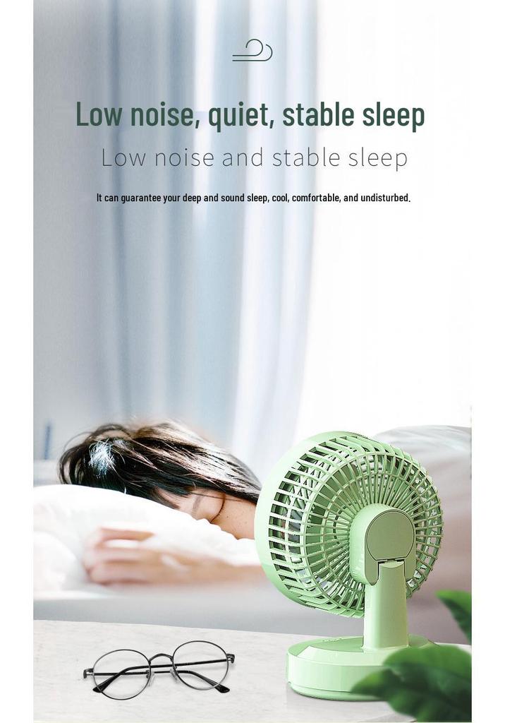 Rechargeable Silent Desk Fan with USB for Dorm or Home