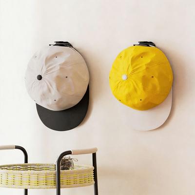 8Pcs Space Saving Adhesive Hat Hooks Multi-Purpose No Drilling Baseball Caps Organizer Minimalist Plastic Removable