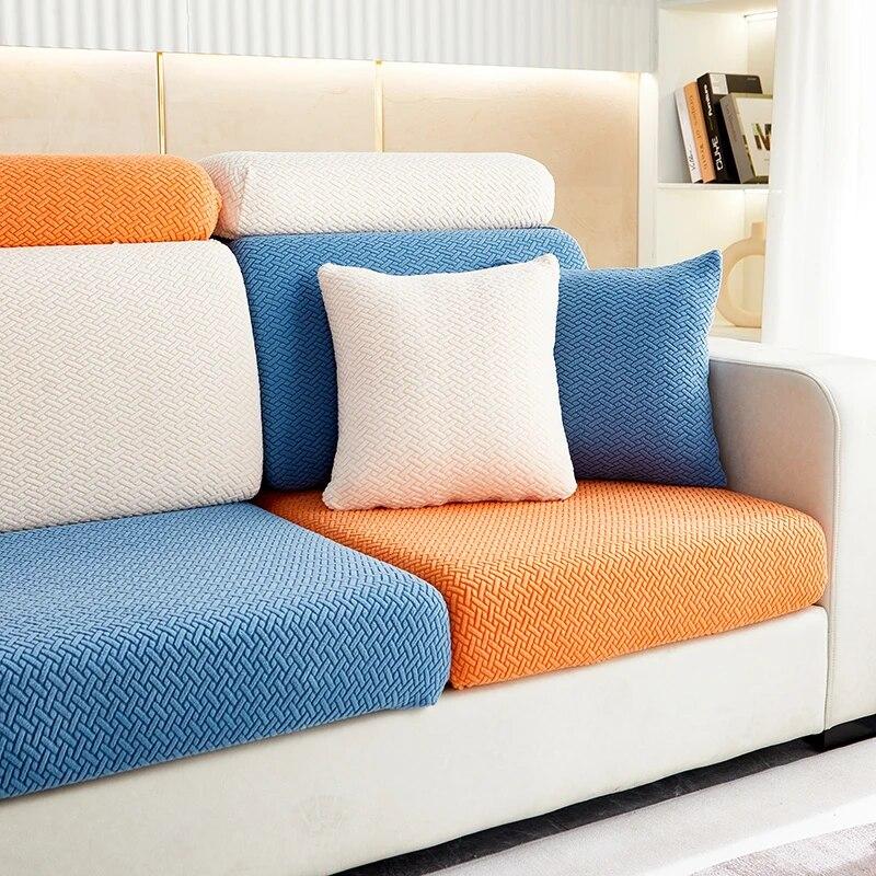 Fodera per cuscino per sedile per divano jacquard, rimovibile, per soggiorno, federa elastica per cuscino per animali domestici, per bambini, lavabile, per mobili
