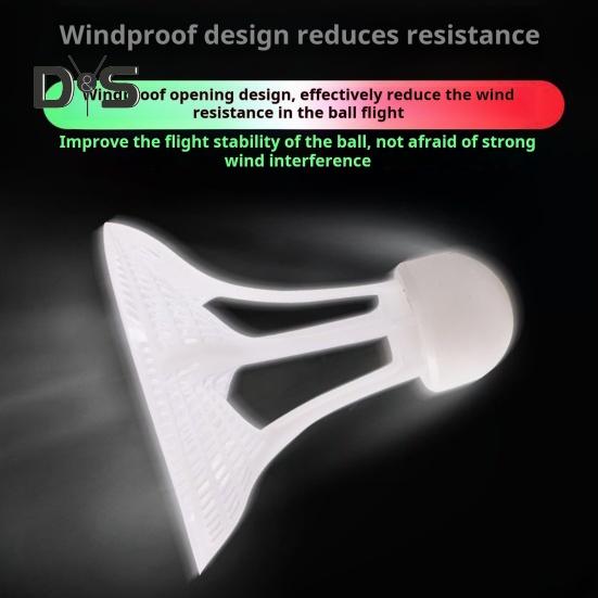 2 Pcs Badminton Shuttlecocks Baseball Practice Windproof Lighting Birdies 360-Degree Lighting Badminton Balls for Sports Activities Fitness