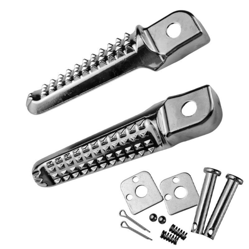 Universal Aluminum Motorcycle Rear Foot Pegs with Anti Slip Surfaces High Strength Passenger Footrests for Enhanced Riding Safety & Comfort