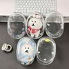 Cotton Oval Plush Dolls Storage Bag PVC Transparent Organizer Box Outdoor Display Bag With Keychain Schoolbag Pendant