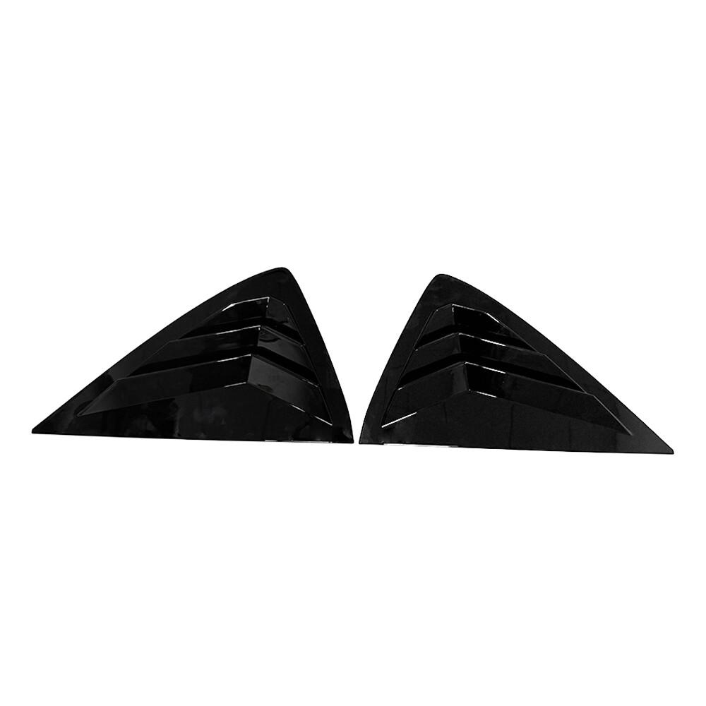 For Opel Corsa - Car Rear Louver Window Side Shutter Cover Trim Sticker Vent Scoop ABS Carbon Fiber Black Accessories Gloss Black