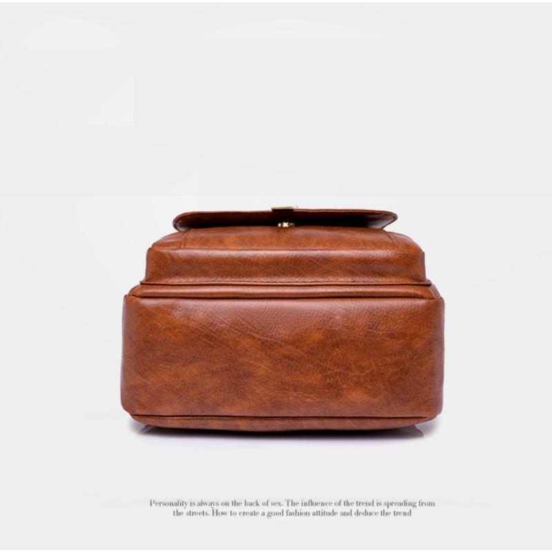 Poșetă rucsac din piele PU pentru femei Geantă de umăr convertibilă cu clapă cu cataramă