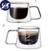 Resistant Clear Double Wall Insulated Breakfast Mug Double Glass Cup Coffee Tea Cup with Handle