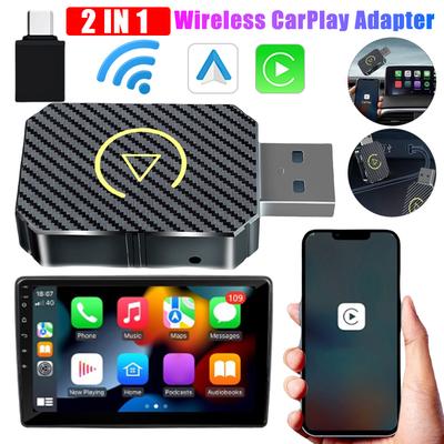 Wireless Carplay Android Auto Adapter Plug&Play USB Car Dongle BT 2 In 1 Car Mini Box for OEM Wired CarPlay/Andriod Auto Cars
