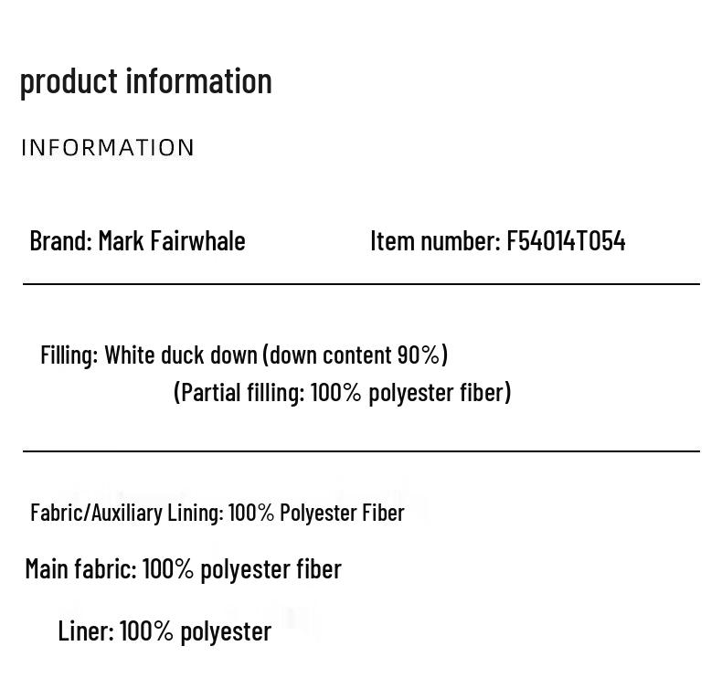 Mark Fairwhale Women's Short Stand Collar Down Jacket