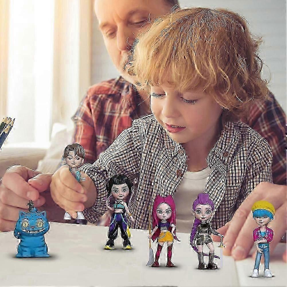 6 Stück K-POP Dämonenjäger Puppen Actionfigur Saja Boys Spielzeug Rumi Mira Zoey Figur Puppe ufeffGeburtstagsgeschenk für Kinder Fans