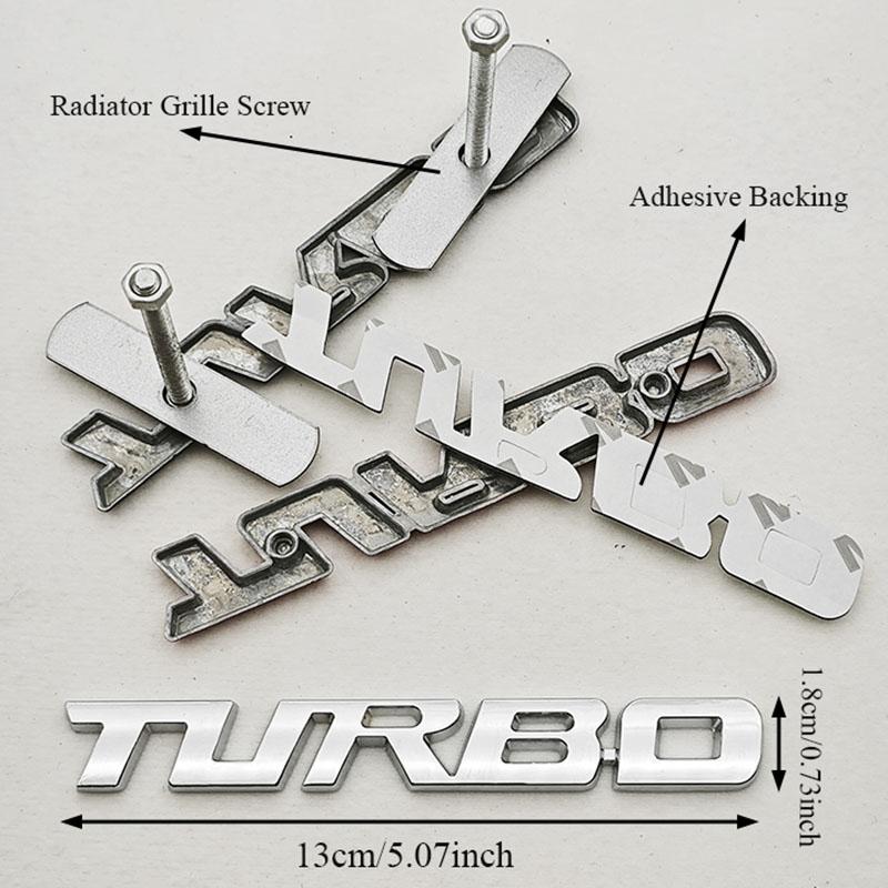 Car Sticker Turbocharged Turbo Metal Alloy 3D Metal Badge Car Modification Accessories Rear Trunk Side Fender Marking Decorative
