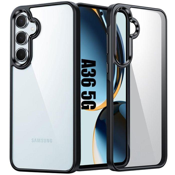 Coque de protection - BOOLING - Samsung Galaxy A36 5G - Antichoc - Silicone Noir - Dos Transparent PC