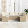 Sofa Set with Cushions 6 Pcs Beige Poly Rattan