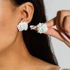 3D Pink White Flower Earrings for Women Imitation Pearl Acrylic Blooming Gardenia Stud Earrings Cute Jewelry Yellow Purple