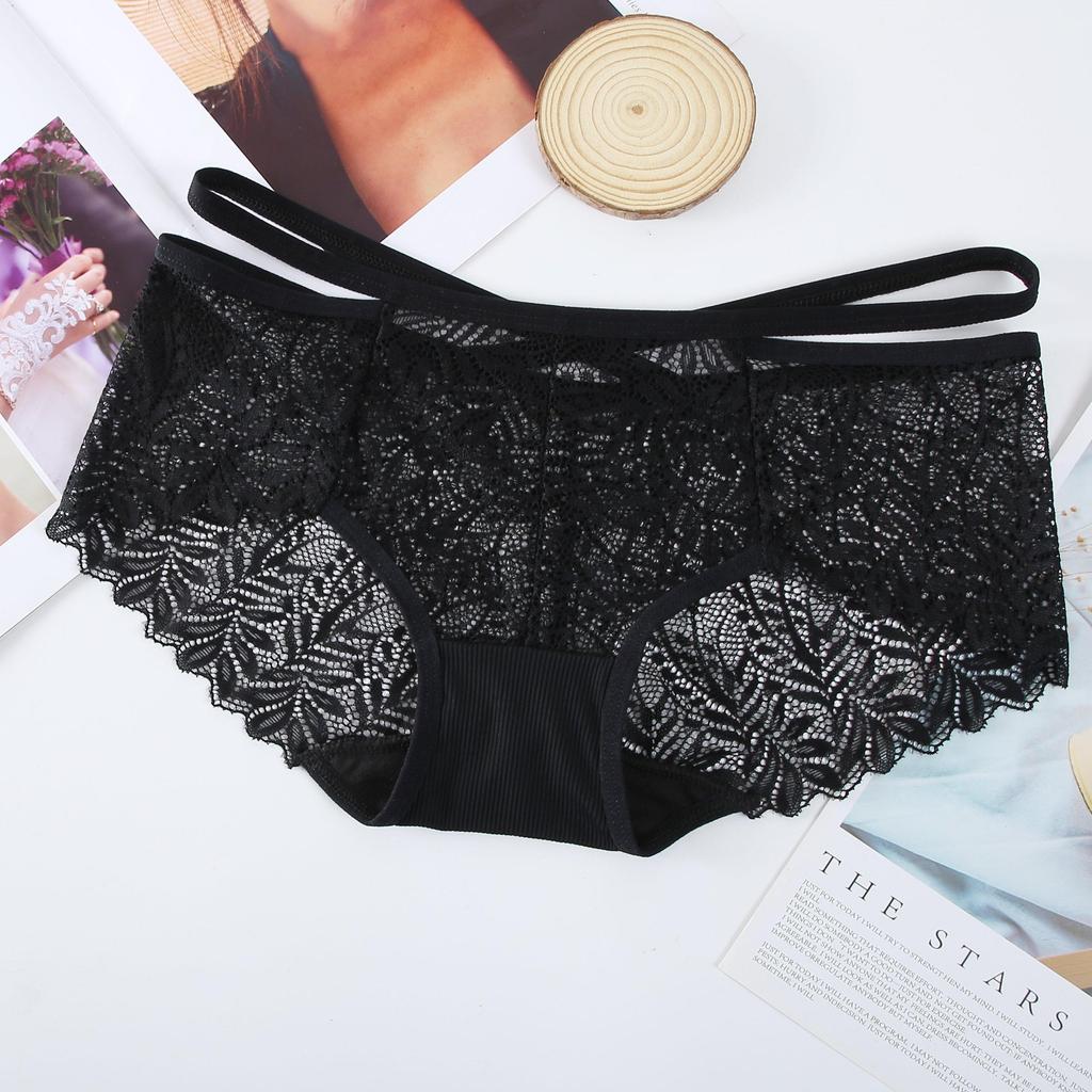 Buttocks Lace Underwear Female Hollow Thin Belt Waist Sexy One Size Jacquard Girl Briefs Bag Hip Lane Dress