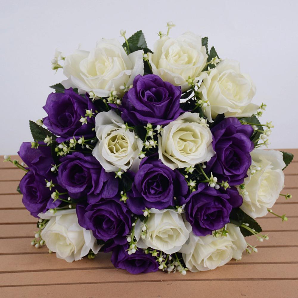 10 Culori Flori Fericite Reale Mini Trandafir Natural Simulat Nou Iarbă de Cristal Buchet Decorativ pentru Casă