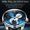OUPINKE Men's Watch Starry Sky Fully Automatic Mechanical Watch Waterproof Leather Strap High-end Watch