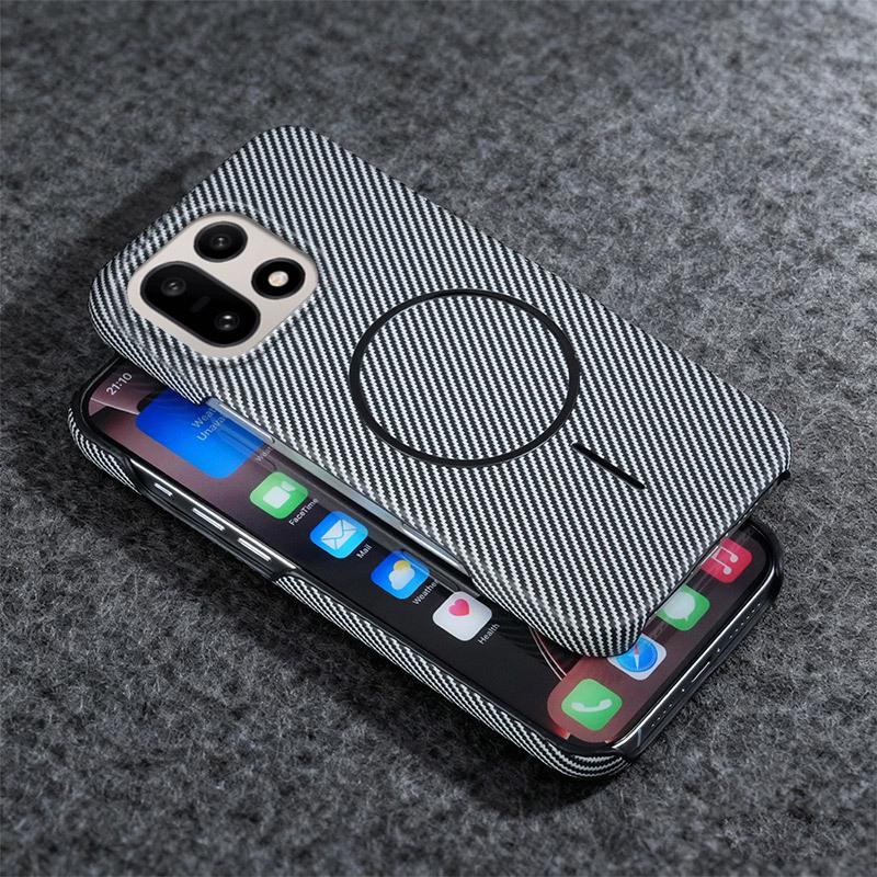 OnePlus 15T/ACE6 Magnetic Carbon Fiber Texture Phone Case with 1+Turbo6 Bracket