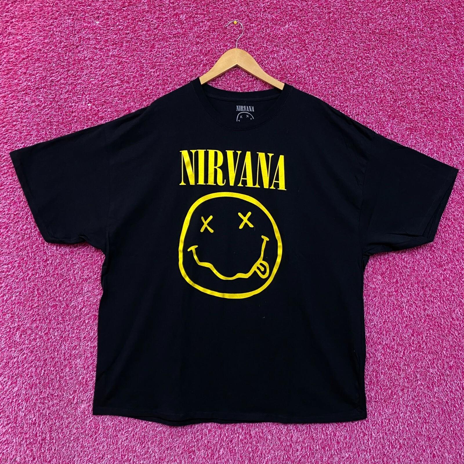 Nirvana Nevermind Tour Логотип-смайлик Промо Футболка в стиле гранж 3XL XXL