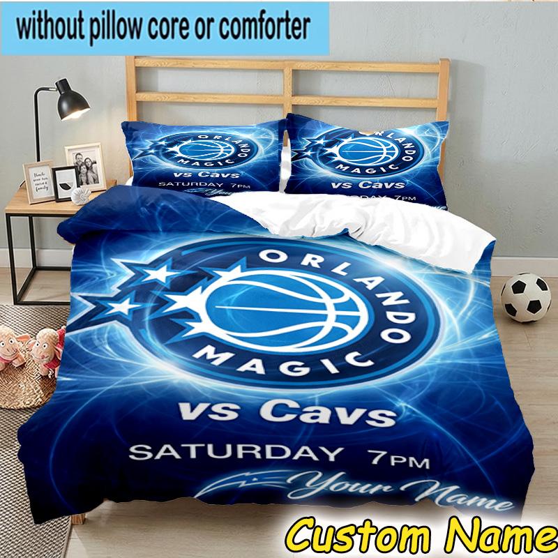 3pcs Custom Name basketball Orlando Logo Bedding Set Includes 1 Duvet Cover & 2 Pillowcases for All Seasons Dormitory Home Decor Christmas gifts