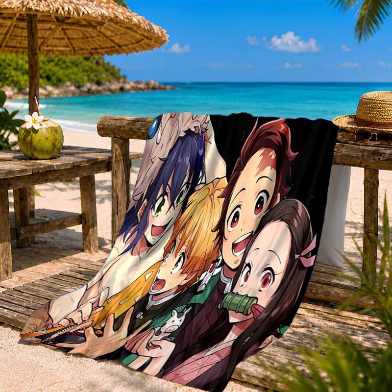 Winter Fantasy Slayer Group Beach Towel Microfiber Beach Towel, Lightweight and Quick-Dry, for Summer Travel, Swimming Pool Fan Birthday Gift