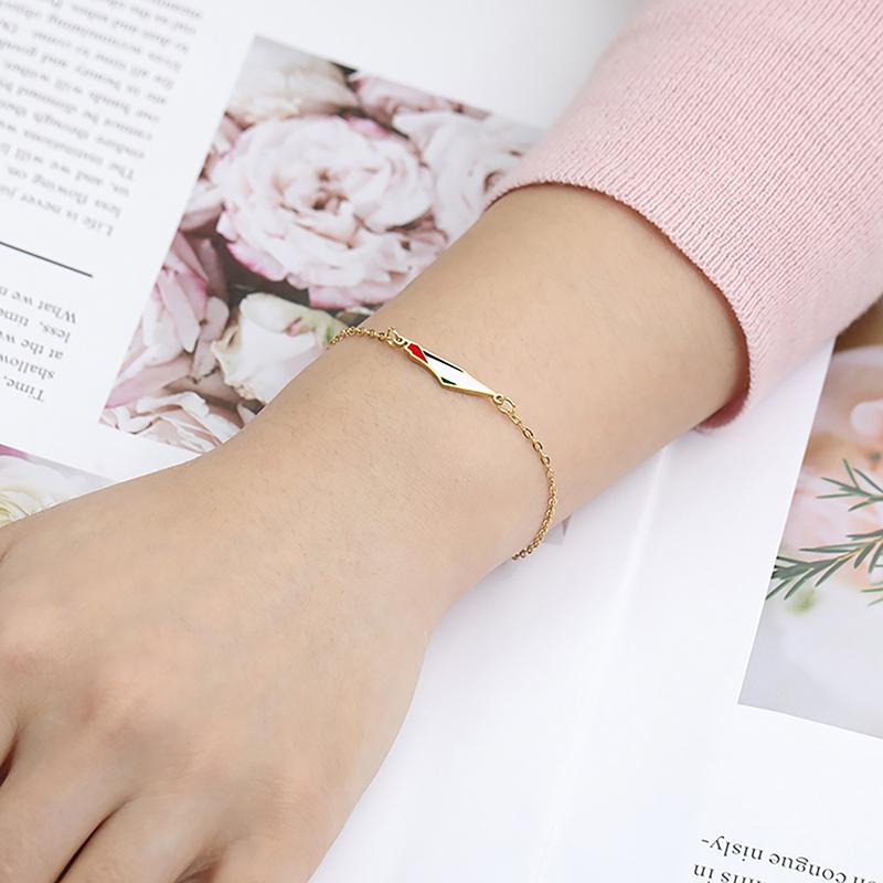 Drip Oil Map Shape Stainless Steel Bracelet Double Chain Colorful Enamel Jewelry