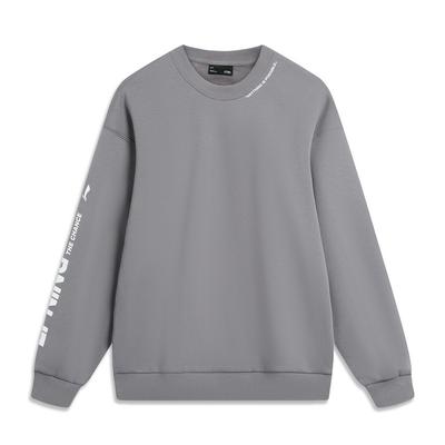 Li-Ning Round Neck Versatile Simple Long Sleeve Top Logo Loose Sweatshirt Unisex Tops AWDTB37-11