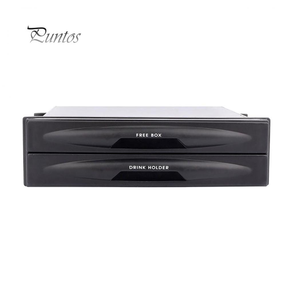 Car Auto Single Din Radio Pocket Black Universal Cd Radio Pocket Drink Cup Holder Storage Box