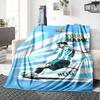 Football Messi Personalized Text Blanket Gift Customizable Blanket Soft Warm Cozy Throw For Picnics Nap Bed Sofa Ideal for All Seasons