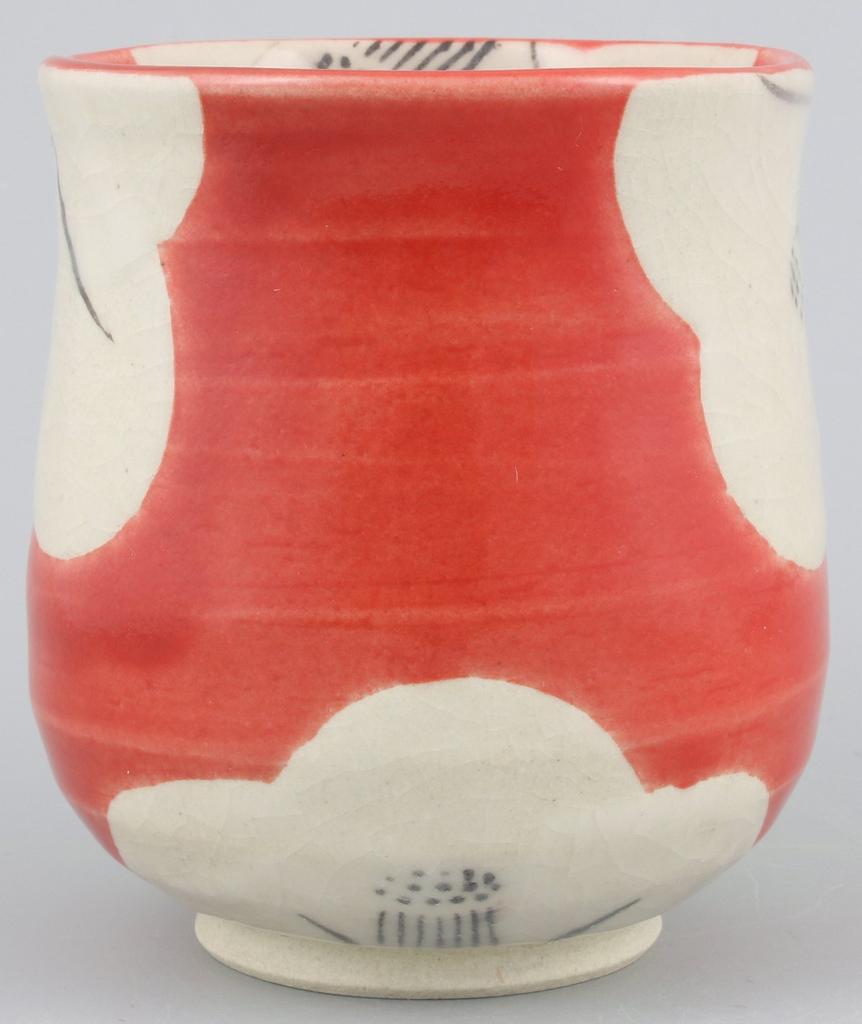 Seto Ware Goshun Kiln 200ml Tenmoku Camellia Made in Teacup, Small, Capacity, (Vermilion), Japan, 127-0038