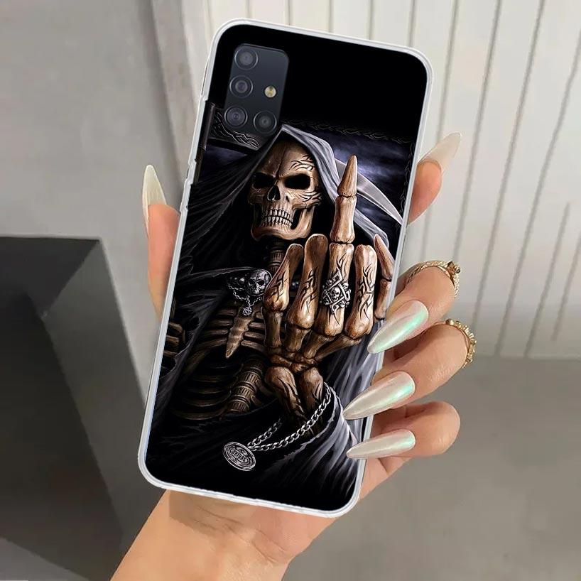 Grim Reaper Skull Skeleton Phone Case for Samsung Galaxy A52 A32 A22 A12 A02S A50S A30S A10S Note 20 Ultra 10 Plus S10 A31 A20 A