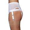 Women Goth Smooth Satin Garter Belt Black/White Suspender Belt With Six Straps For Thigh High Stockings Exotic Lingerie Clubwear