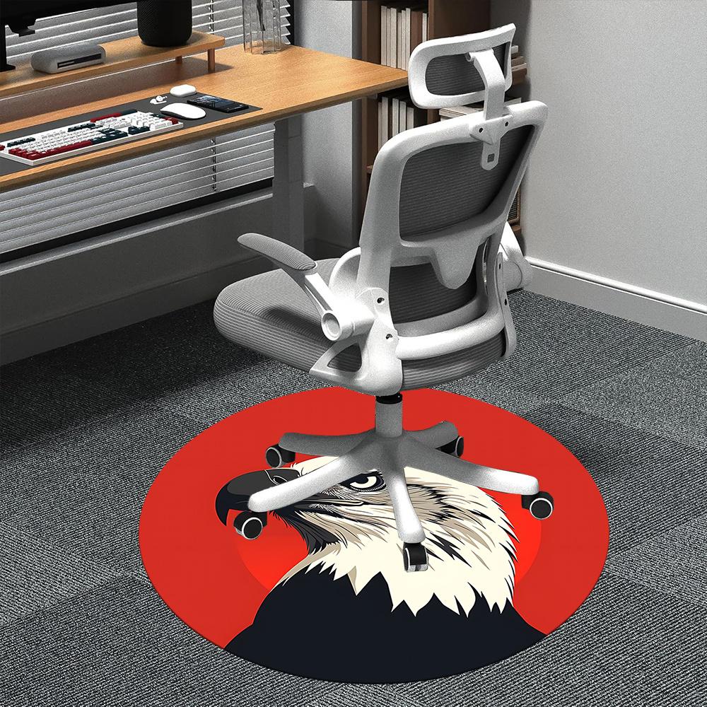 

1pc Eagle Emblem Office Round Area Rug, Indoor Mat Suitable ForOffice, Under Office Chairs Bedroom Living Room Home Decor, Room Deco q105 80cm by 80cm