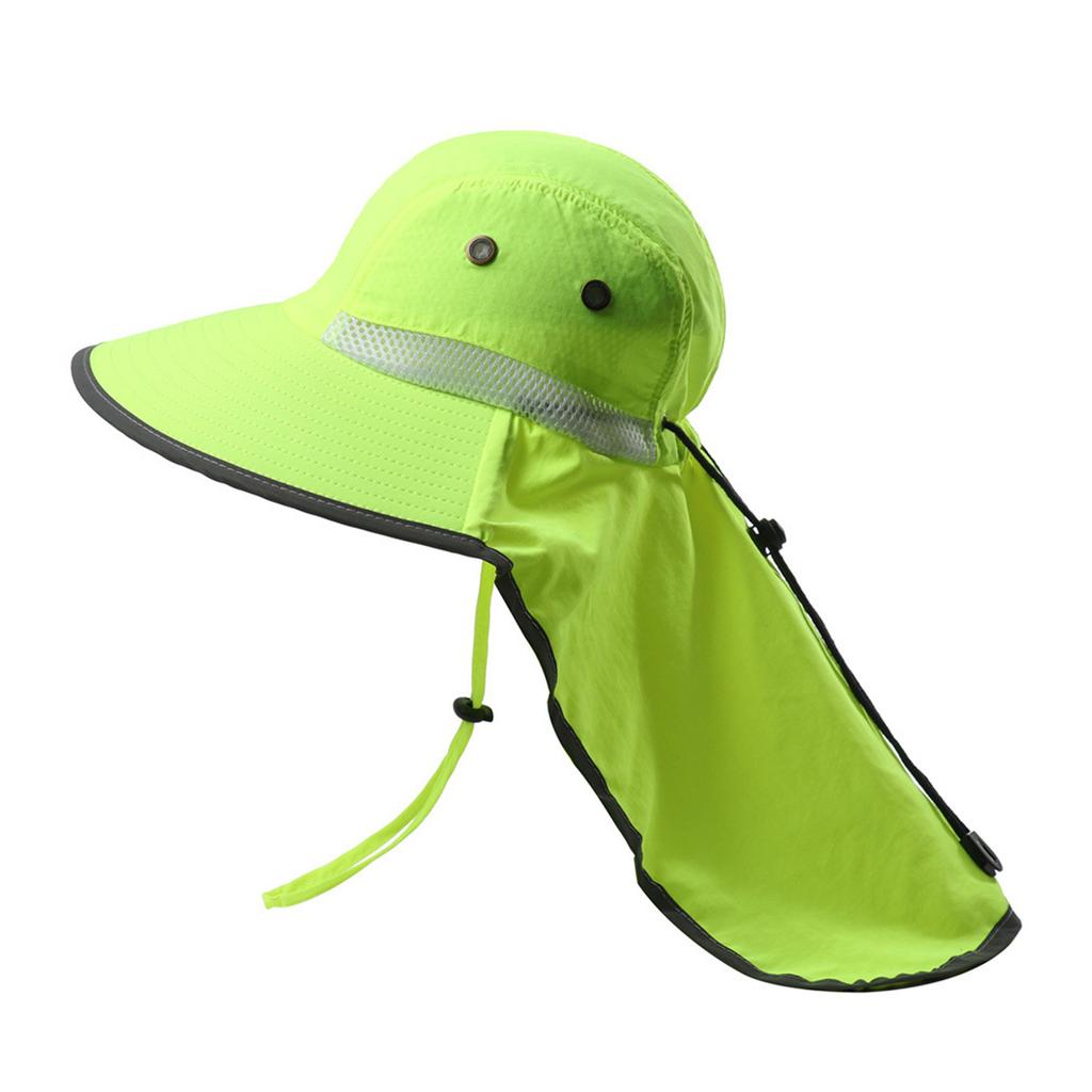 High Visibility Fluorescent Color Fisherman Hat Wide Brims Sunshade Hat with Sun Protections For Outdoor Enthusiasts