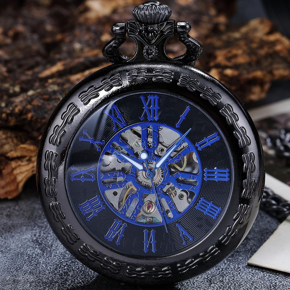 BLACK MENS POCKET WATCH WOMEN LADY